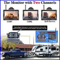 Wireless 5 Dual Monitor 2x Reversing Camera Battery Powered Magnetic RV Trailer