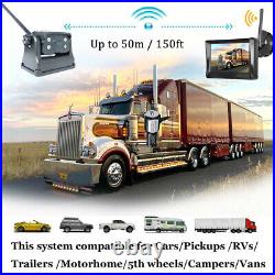 Wireless 5 Monitor Magnetic Car Rear View System Backup Reverse Camera Kit