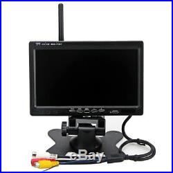 Wireless 7 LCD Monitor RV Truck Harvester HD Rear View Kit + 2x Backup Camera