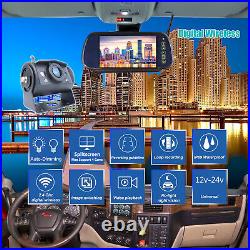 Wireless 7 Mirror Monitor DVR 1080p Backup Camera for Caravan Trailer Rear View