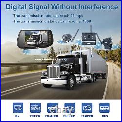 Wireless 7 Mirror Monitor DVR 1080p Backup Camera for Caravan Trailer Rear View