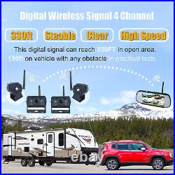 Wireless 7 Mirror Monitor DVR 1080p Backup Camera for Caravan Trailer Rear View