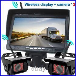 Wireless 7 Monitor Night Vision For RV Truck Bus Backup Rear View Camera System