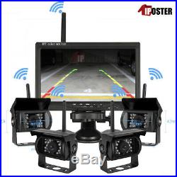 Wireless 7 Monitor Rear/Side View Backup System 4Camera For Truck VAN Caravan