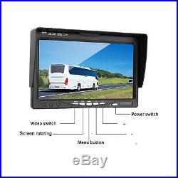 Wireless 7 Monitor Rear/Side View Backup System 4Camera For Truck VAN Caravan