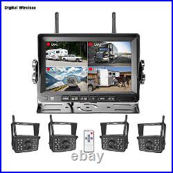 Wireless 7 Quad Monitor DVR Backup Camera Rear View Caravan Reverse Camera