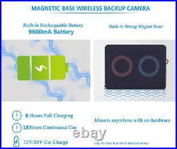 Wireless 7 Quad Monitor DVR Magnetic Battery Backup Camera For Truck Reverse RV