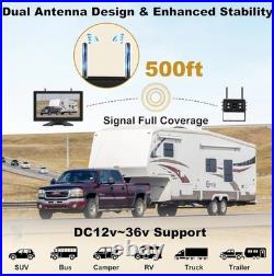 Wireless Backup Camera 10 Inch Touchable 4 CH Monitor System, 2 HD 1080P IP69K