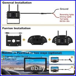 Wireless Backup Camera 10 Inch Touchable 4 CH Monitor System, 2 HD 1080P IP69K