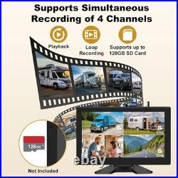 Wireless Backup Camera 10 Inch Touchable 4 CH Monitor System, 2 HD 1080P IP69K