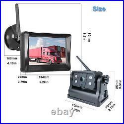 Wireless Backup Camera Battery Powered Magnetic Base 5 Monitor For Truck RV Car