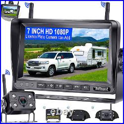 Wireless Backup Camera HD 1080P with 7 Inch DVR Monitor for RV Trailer Truck Cam