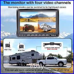 Wireless Backup Camera HD 1080P with 7 Inch DVR Monitor for RV Trailer Truck Cam
