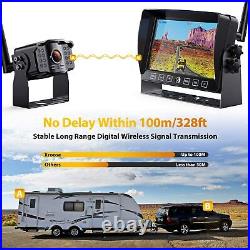 Wireless Backup Camera System 7'' Rear View Monitor For Truck RV Trailer Van Bus