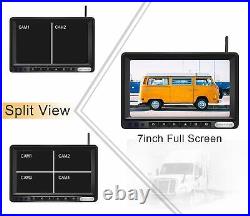 Wireless Backup Camera System Rear View Night Vision 7 Monitor for RV Truck Bus