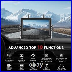 Wireless Backup Camera for Truck HD 7 Monitor Night Vision with IP69 Waterproof