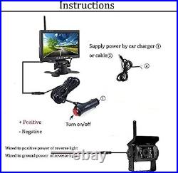 Wireless Car Backup Camera and Monitor Kit, Waterproof Night Vision Wireless