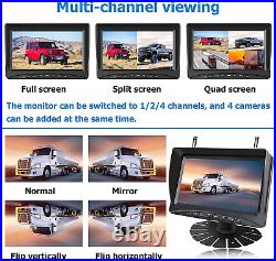 Wireless Car Rear View Backup Camera 7'' Monitor Night Vision RV Trailer Truck