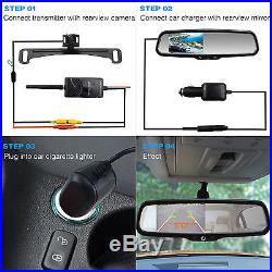 Wireless Car Rear View Mirror Monitor with LED Sensor Night Vision Backup Camera