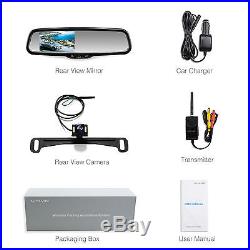 Wireless Car Rear View Mirror Monitor with LED Sensor Night Vision Backup Camera