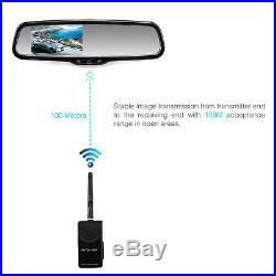 Wireless Car Reverse System 4.3'' Rear View Mirror Monitor + Backup Camera Kit