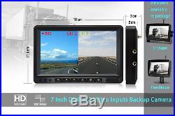Wireless Digital Rear View System 7HD Monitor+Backup Camera2 For Truck Trailer