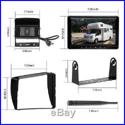 Wireless Digital Rear View System 7HD Monitor+Backup Camera2 For Truck Trailer