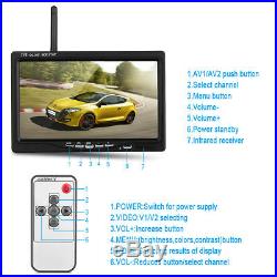 Wireless Dual Backup Camera 7 Monitor RVs Truck Harvester HD Rear View System