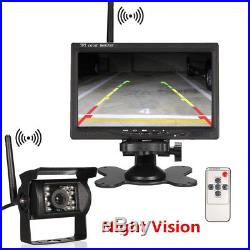 Wireless IR Rear View Backup Camera Night Vision + 7 Monitor For RV Truck Bus