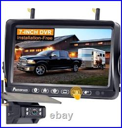 Wireless RV Backup HD Camera Install-Free for Trailer 7 Recording Monitor Solar