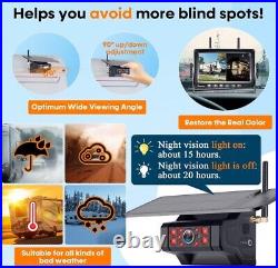 Wireless RV Backup HD Camera Install-Free for Trailer 7 Recording Monitor Solar