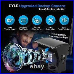 Wireless Vehicle Backup 4-Camera 7 Quad DVR Monitor System Truck RV Van Trailer