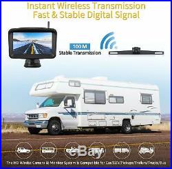 Xroose Wireless Backup Camera License Plate System 5 Monitor Kit Car Rear View