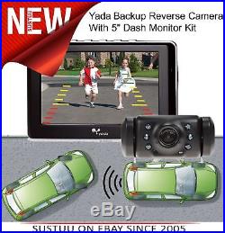 Yada Backup Reverse Camera + 5 Dash Monitor Kit Night Vision Digital Signal